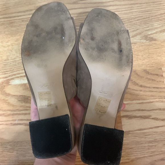 Heeled Taupe Slides - Picture 5 of 6